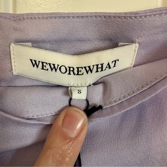 NWT WeWoreWhat purple lilac satin mini skirt women’s small - Picture 4 of 11